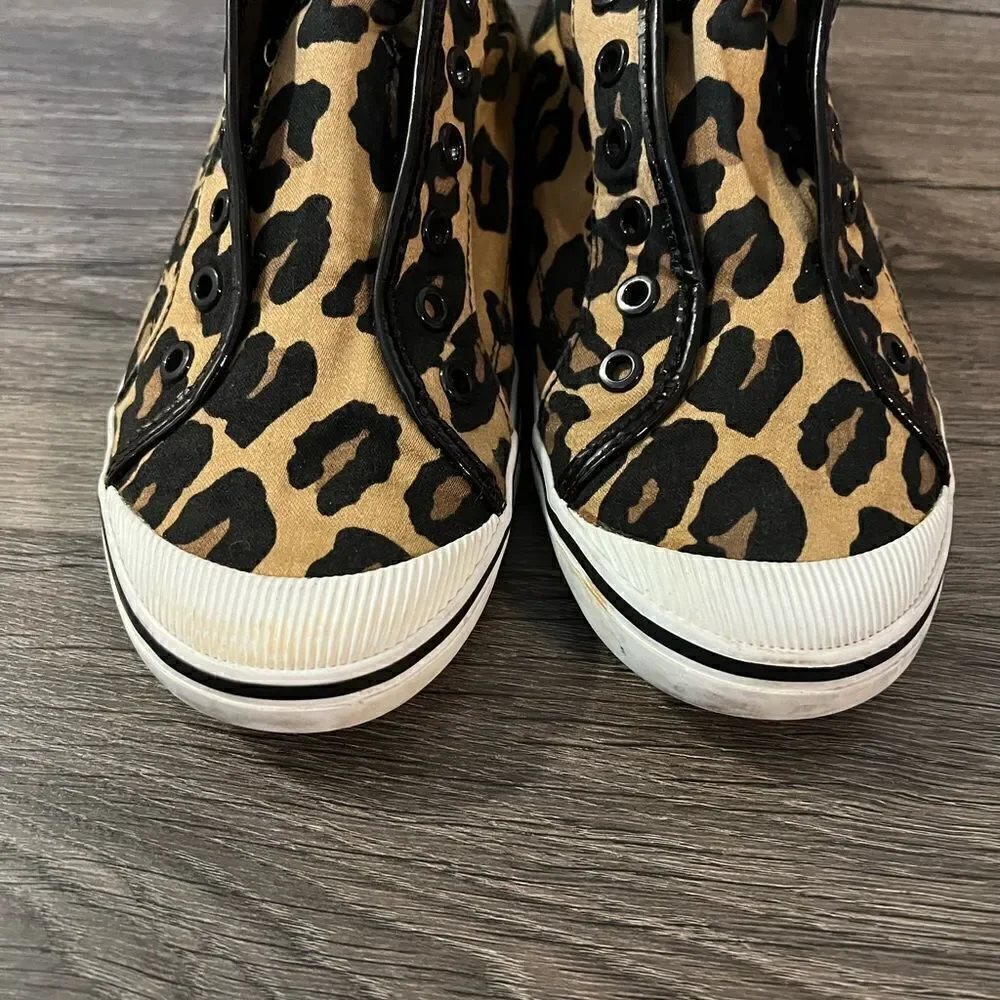 COACH Kira Animal Leopard Print Designer Sneakers Cheetah Women's Size 10B